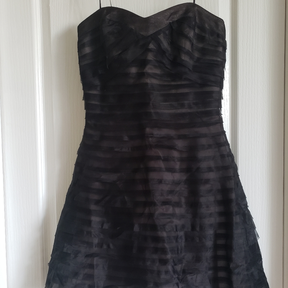 🆕 layered silk strapless dress